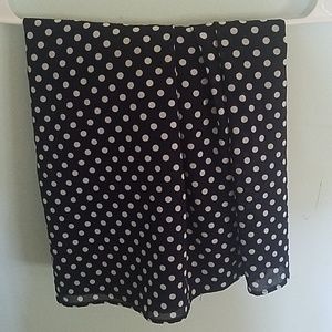 Blue and white polka dot skirt